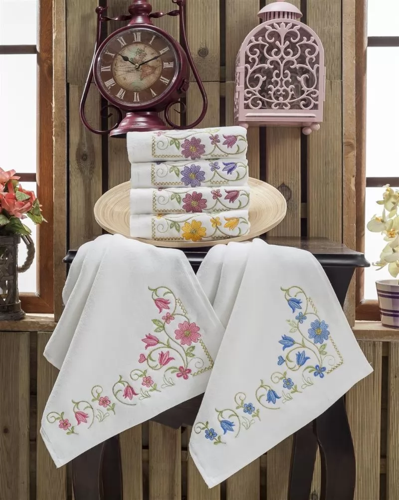 Velvet Embroidered Towels